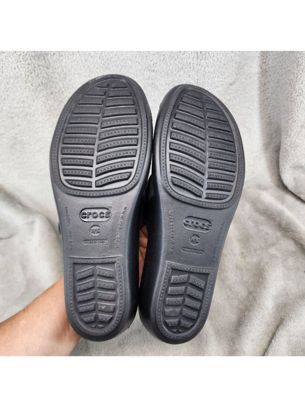 Crocs Shoes Womens Size 10 Black Synthetic Slip On Sandals - Picture 8 of 10
